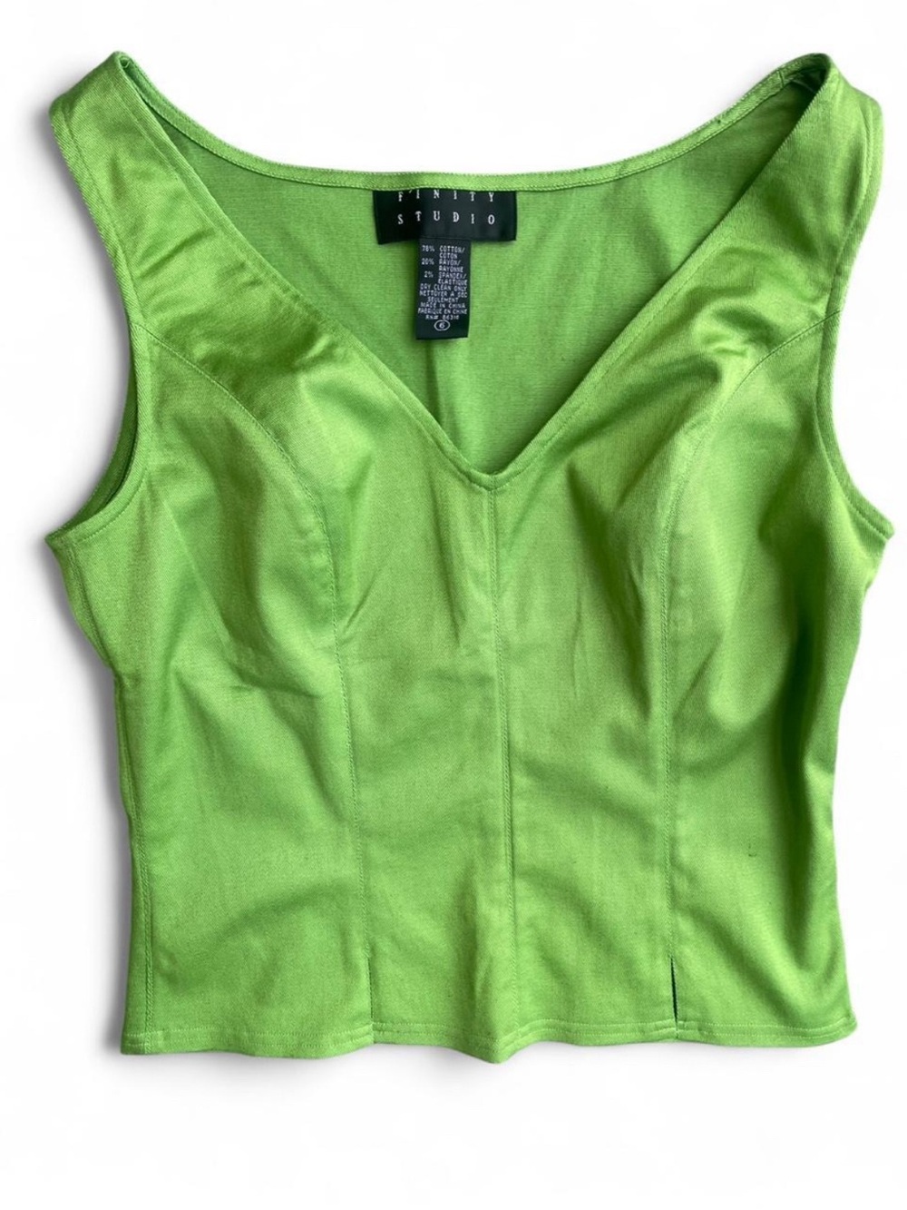 Vintage Y2K 90s Lime Green Corset Top Sz 6 Going Out Festival Party Top